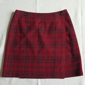 Style & Co. Red Plaid Button Front Mini Skirt Size 8 Y2k
